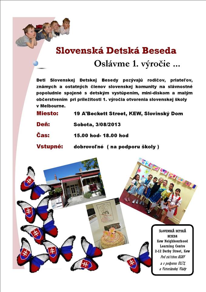 Slovensk detsk beseda  / Slovak Little School - 1. vroie otvorenia
