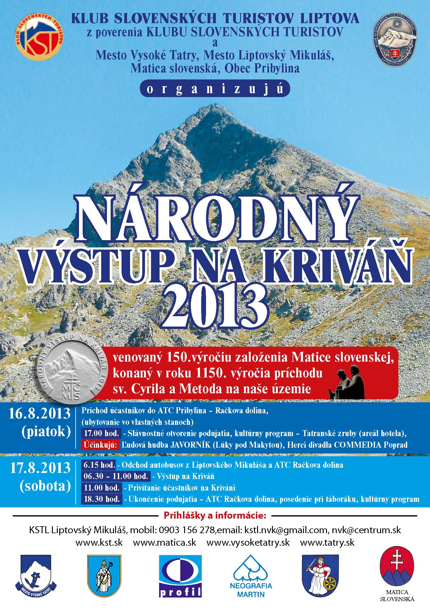 Nrodn vstup na Kriv 2013