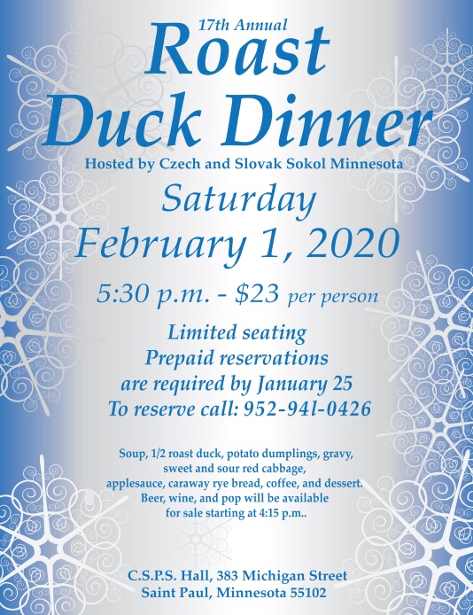17th Annual Roast Duck Dinner 2020 Minnesota - 17. ronk veere s peenou kakou 