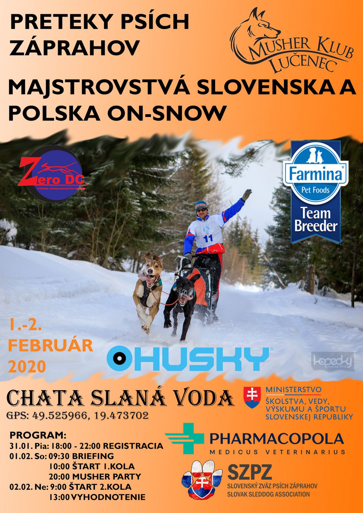 Preteky psch zprahov Oravsk Polhora 2020 - majstrovstv Slovenska a Poska on-snow