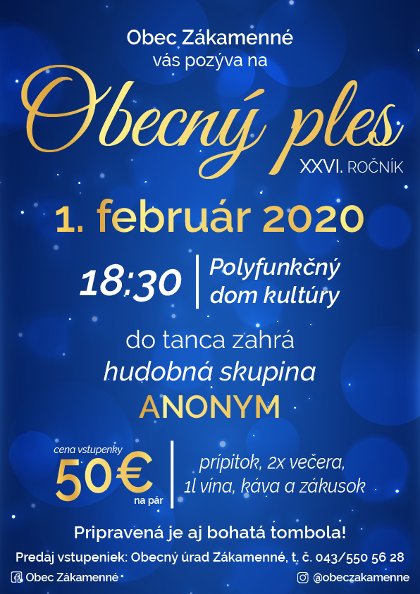 Obecn ples Zkamenn 2020 - XXVI. ronk