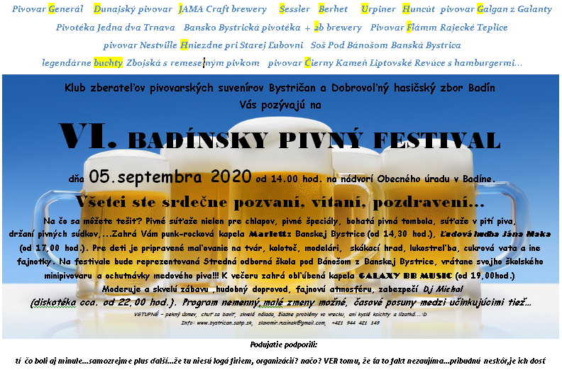 NOV - - - VI. Badnsk pivn festival 2020