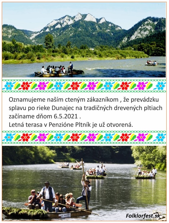 NOV - - - Splav Dunajca na tradinch drevench pltiach 2021 erven Kltor - Pieniny