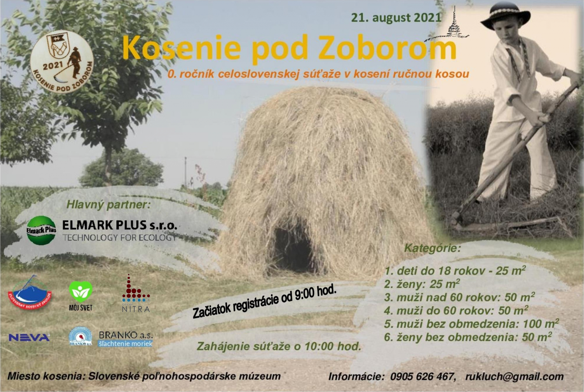 NOV - - - Kosenie pod Zoborom 2021 Nitra - 0. ronk celoslovenskej sae kosenie runou kosou