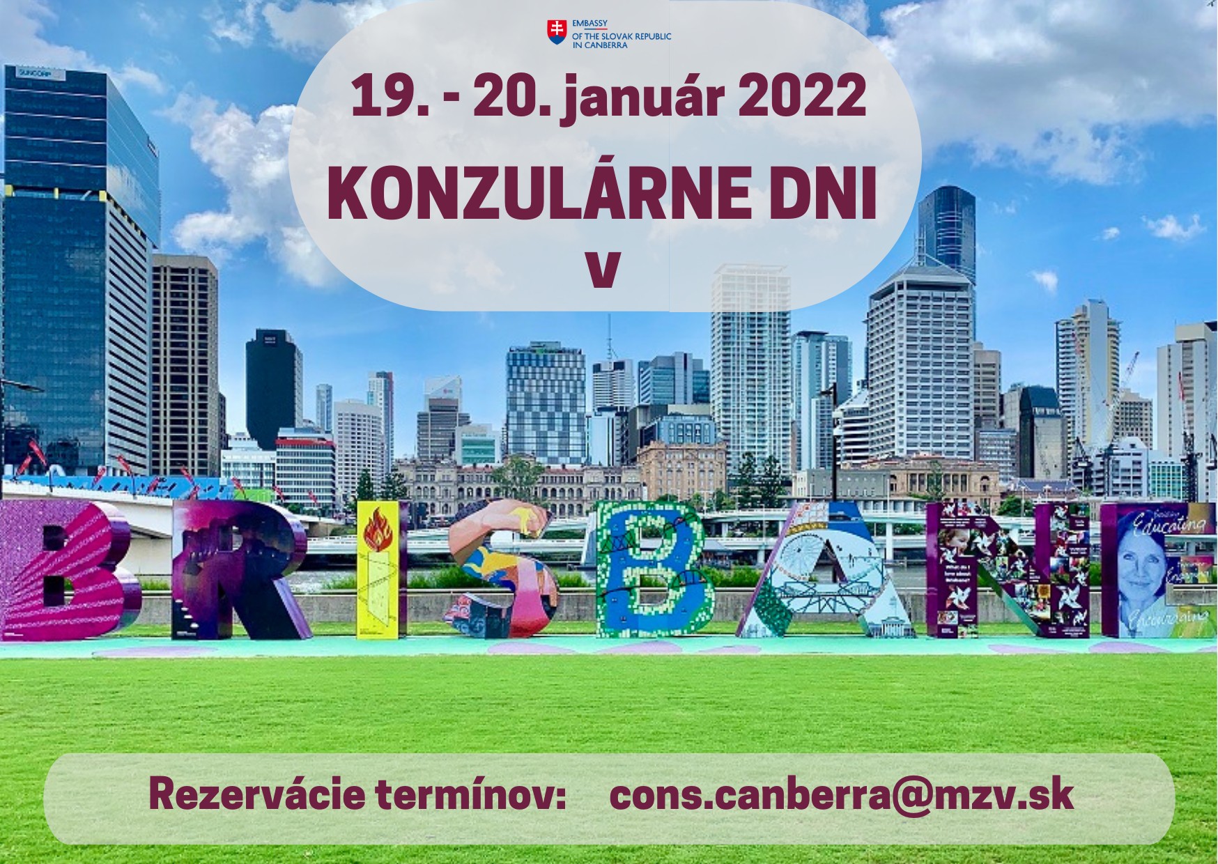 Slovaci v celej Australii 2022 Brisbane - konzulrny vjazd