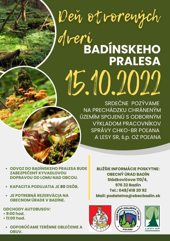 De otvorench dver v Badnskom pralese 2022