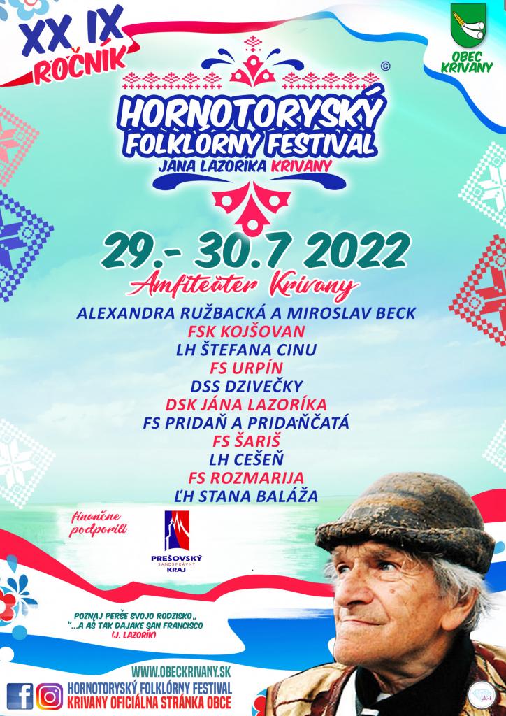 Hornotorysk folklrny festival Jna Lazorka 2022 Krivany - 29. ronk