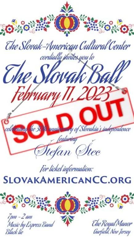 SOULD OUT - - - 29h Annual Slovak Ball 2023 New Jersey