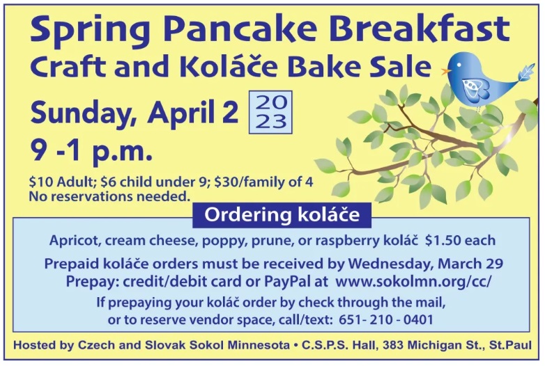 Spring pancake breakfast / Jarn palacinkov raajky 2023 Minnesota