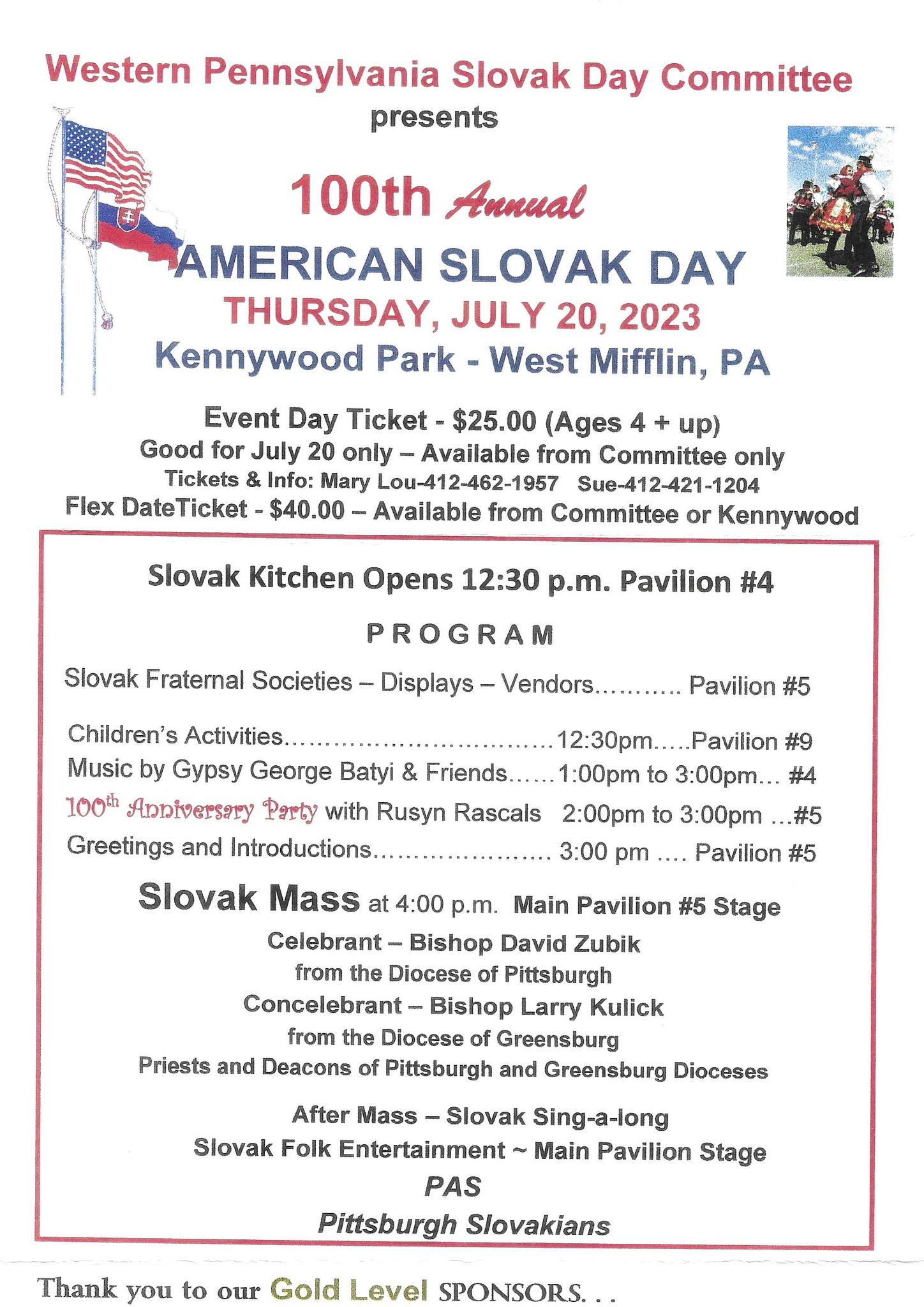 100th Annual  American Slovak Day / 100. vroie  Americko Slovenskho da 2023 Pittsburgh