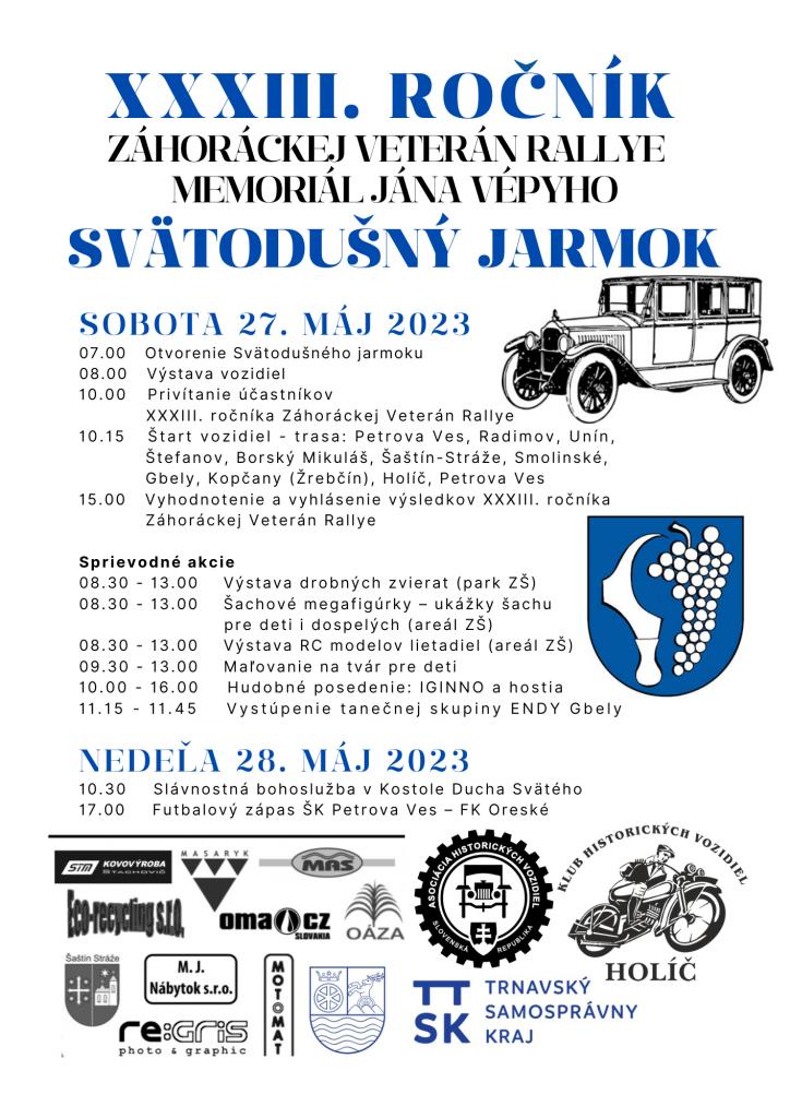 XXXIII. ronk Zhorckej vetern rallye - Memoril Jna Vpyho a Svtodun jarmok 2023 Petrova Ves 
