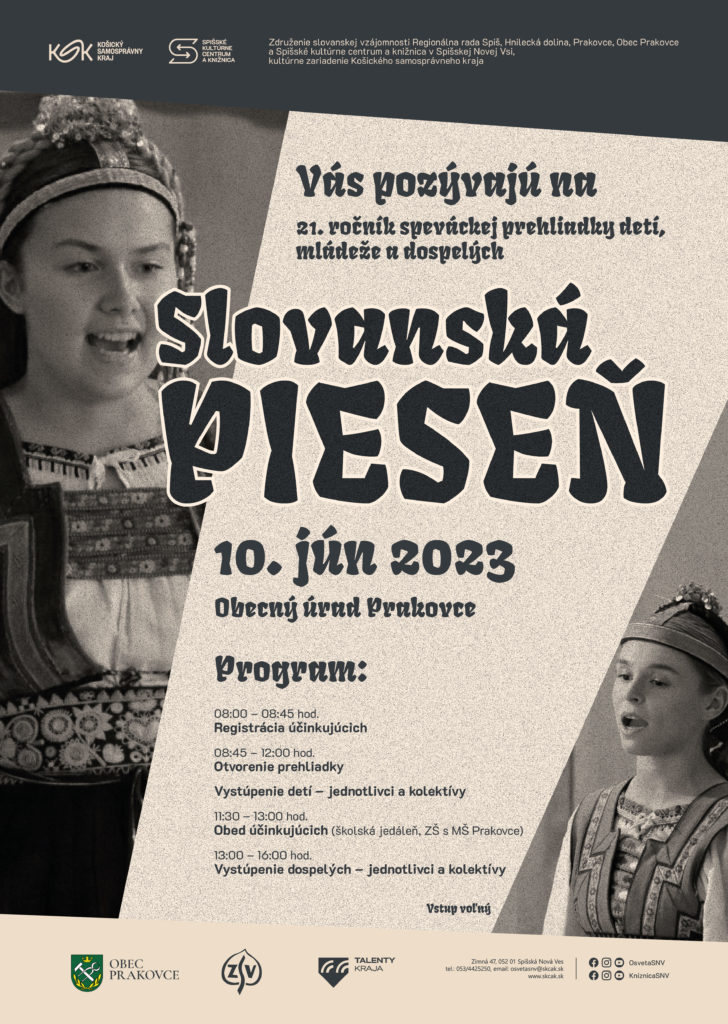 Slovansk piese 2023 Prakovce - 21. ronk spevckej prehliadky det, mldee a dospelch