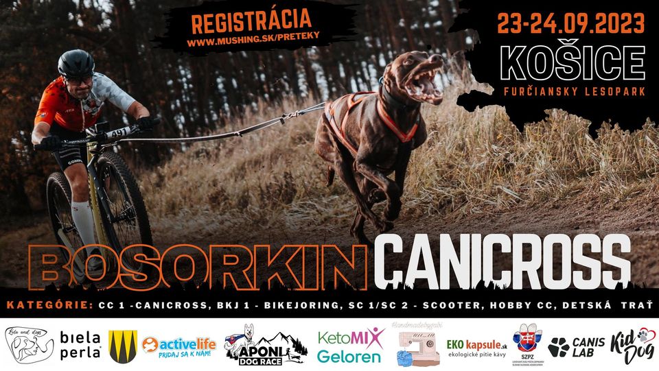 Bosorkin Canicross 2023 Koice - preteky psch zprahov