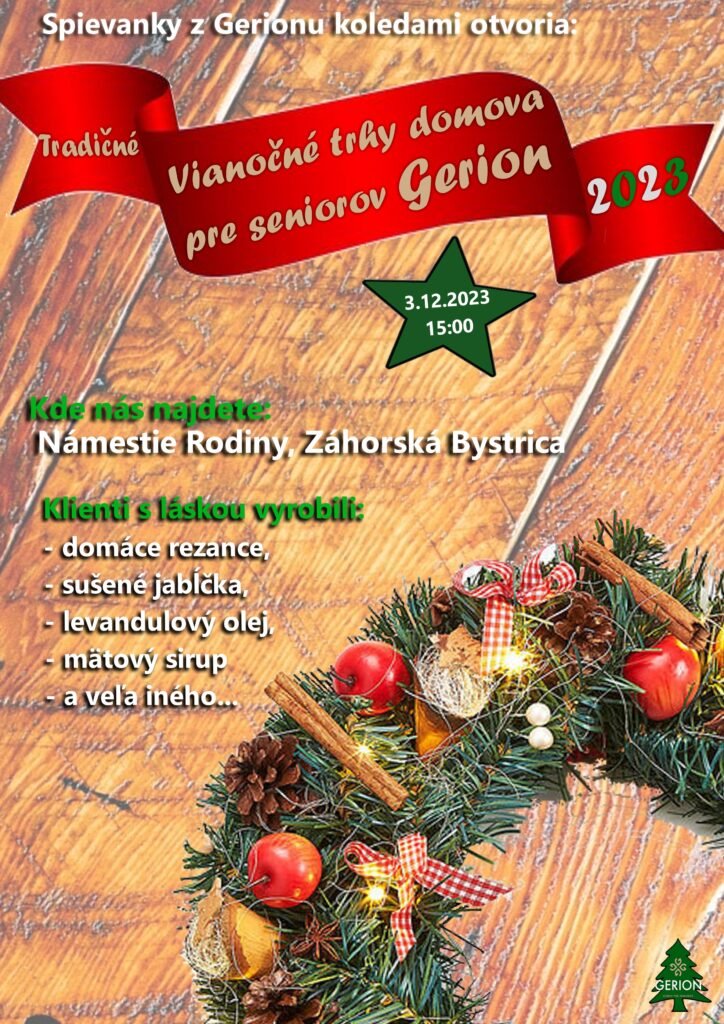 Tradin Vianon trhy domova pre seniorov Gerion 2023 Zhorsk Bystrica
