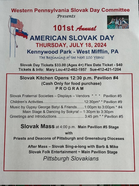 101st Annual American Slovak Day 2024 Pittsburgh  
