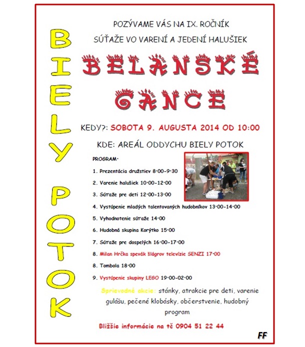 Belansk gance 2014 Ruomberpk - Biely Potok - 9. ronk IX. ronk sae vo varen a jeden bryndzovch haluiek