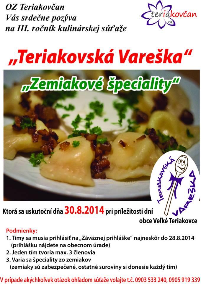 Teriakovsk vareka - Zemiakov peciality Vek Teriakovce 2014 - 3. ronk