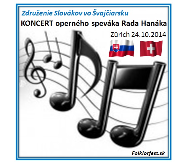KONCERT opernho spevka  Rada Hanka - Zrich 2014