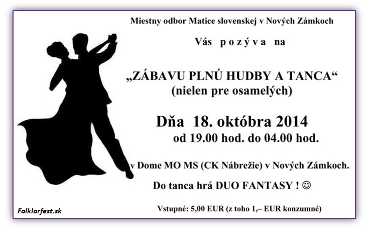 Zbava pln hudby a tanca Nov Zmky 10/2014
