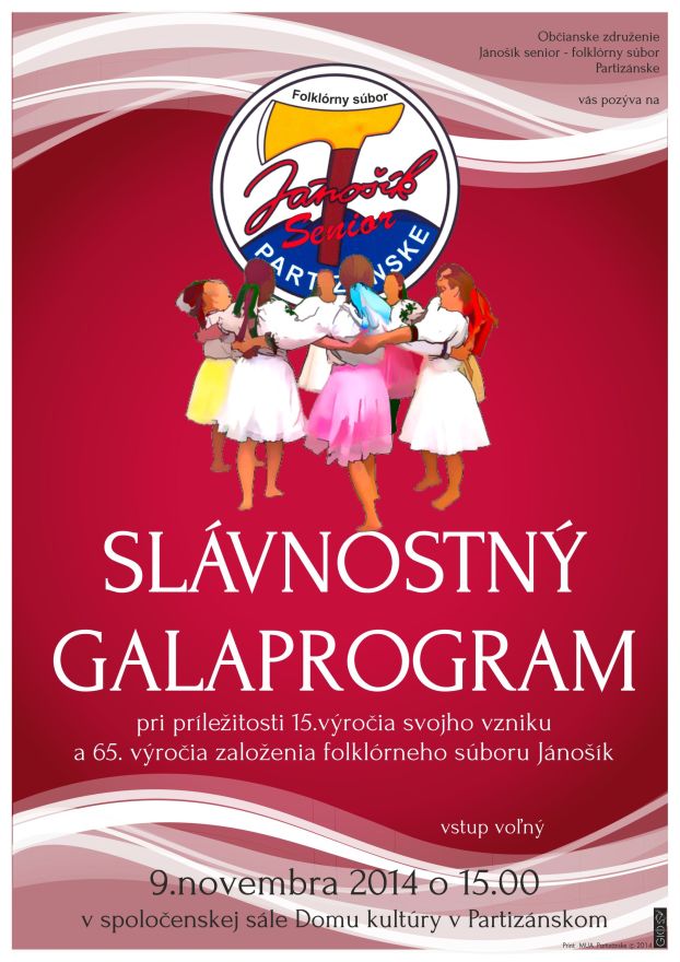 Slvnostn galaprogram FS JNOK - SENIOR Partiznske 2014 - 65. vroie zaloenia sboru