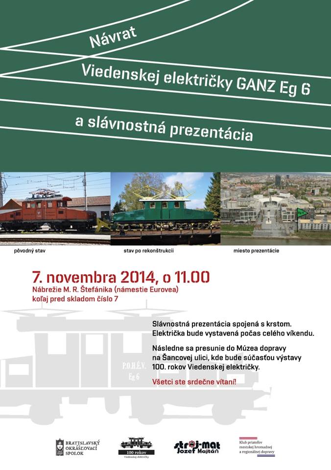  Nvrat Viedenskej elektriky GANZ Eg 6 a slvnostn prezentcia Bratislava 2014