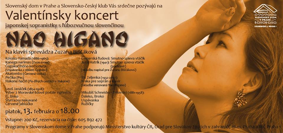 Valentnsky koncert japonskej sopranistky NAO HIGANO s bozvunou sloveninou  Praha 2015