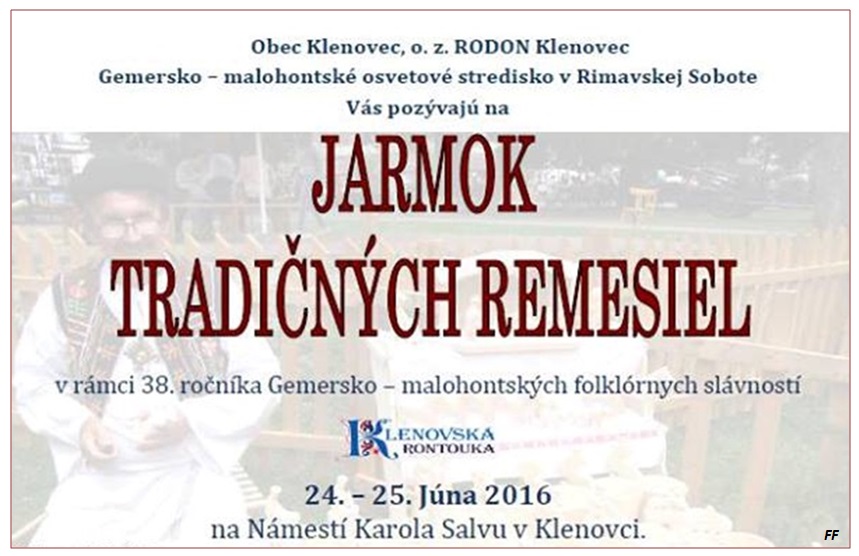 Jarmok tradinch remesiel Klenovec 2016