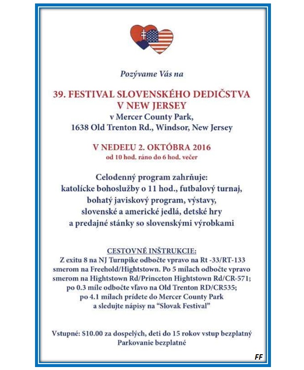 39th Annual Slovak Heritage Festival USA  / 39. Festival slovenskho dedistva v New Jersey 2016