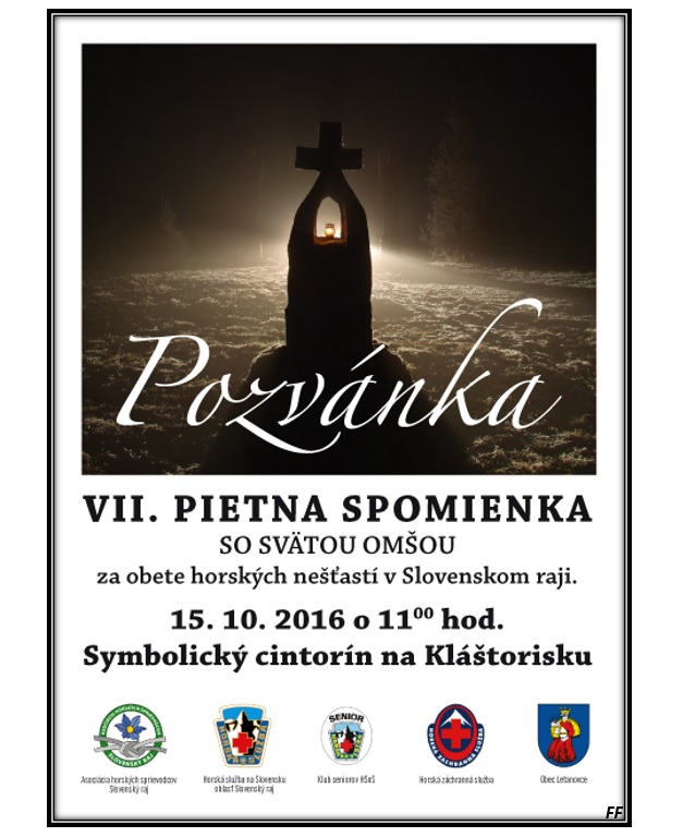 VII. Pietna spomienka za obete horskch neast v Slovenskom raji 2016