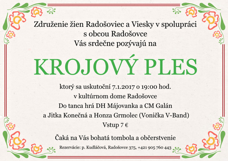 Krojov ples Radoovce 2017