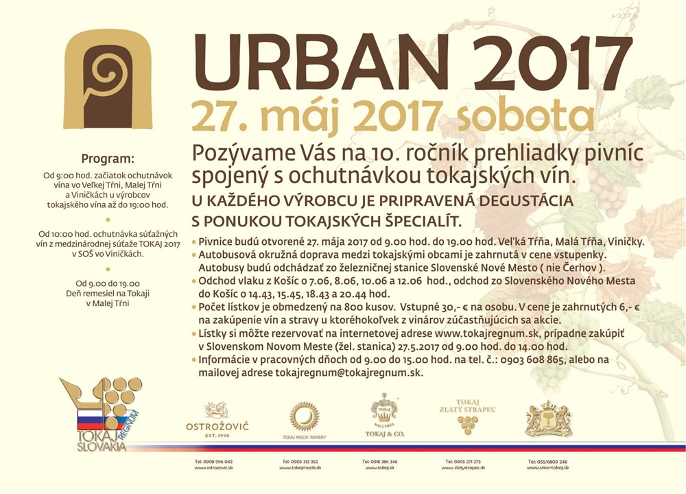 Urban 2017 prehliadka Tokajskch pivnc - 10. ronk 