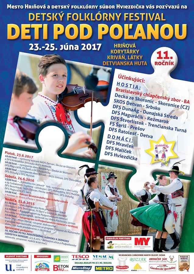 Deti pod Poanou 2017 - detsk folklrny festival - 11. ronk