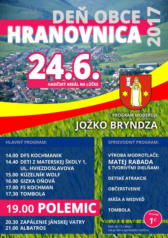De obce Hranovnica 2017