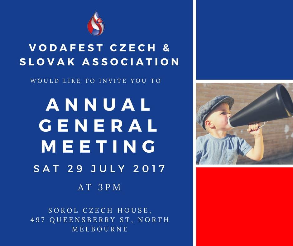 Annual General Meeting of VodaFest - Czech and Slovak Association Inc. Melbourne 2017