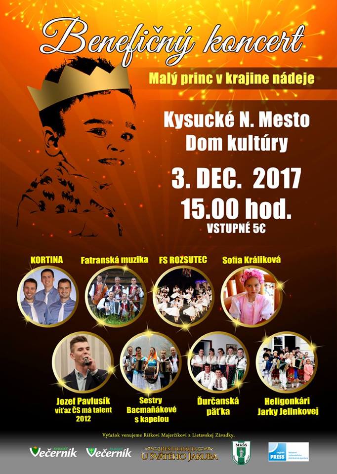 Benefin koncert - Mal princ v krajine ndeje Kysuck Nov Mesto 2017