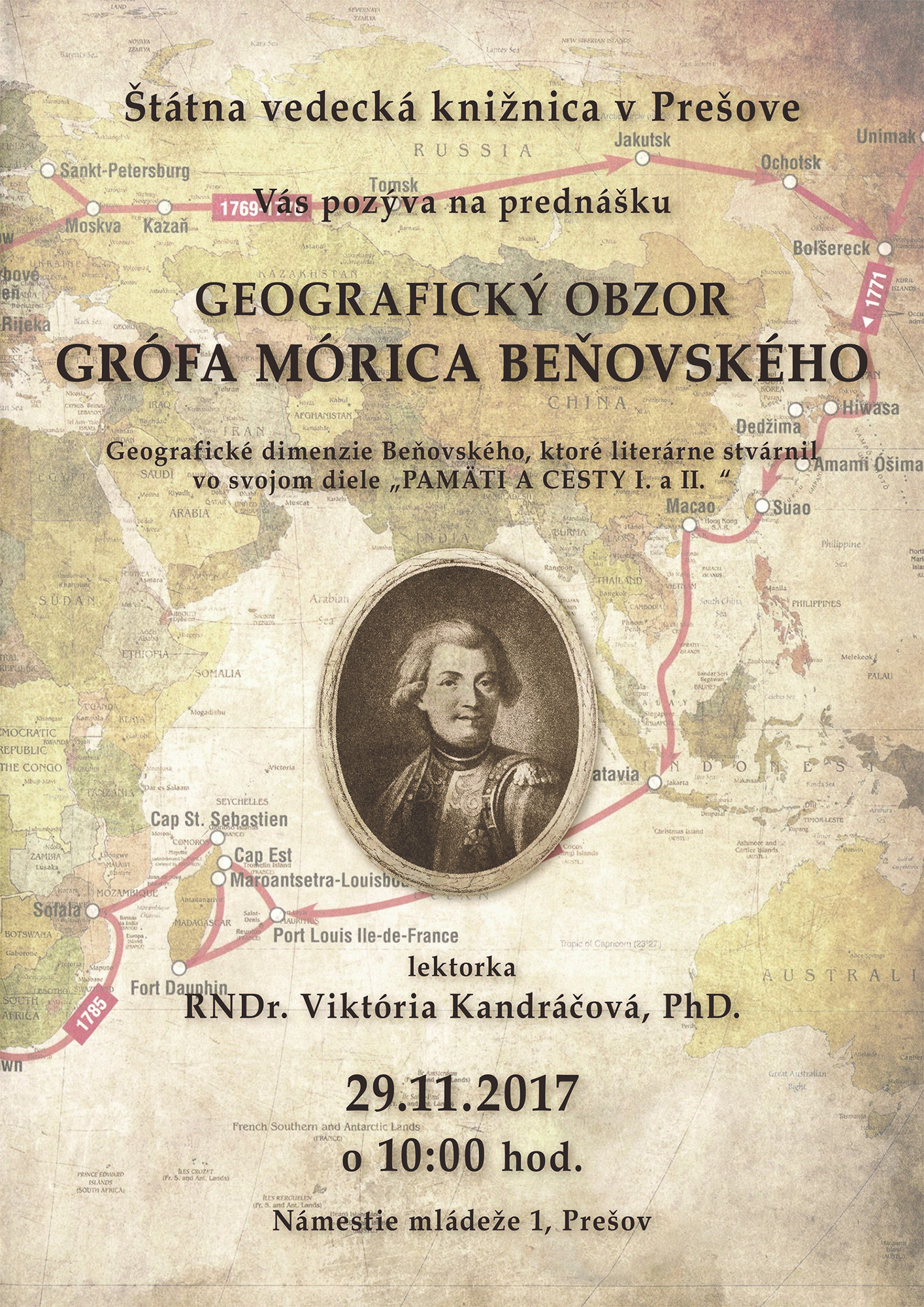 Geografick obzor grfa Mrica Beovskho - prednka Preov 2017