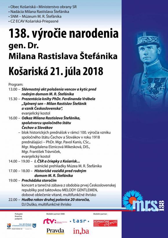 Oslavy 138. vroia narodenia gen. Dr. M.R.tefnika 2018 Koarisk 
