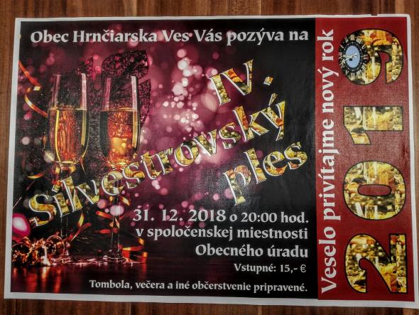 Silvestrovsk ples 2018 Hrniarska Ves