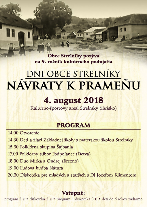 Dni obce Strelnky - Nvraty k prameu 2018 - 9. ronk
