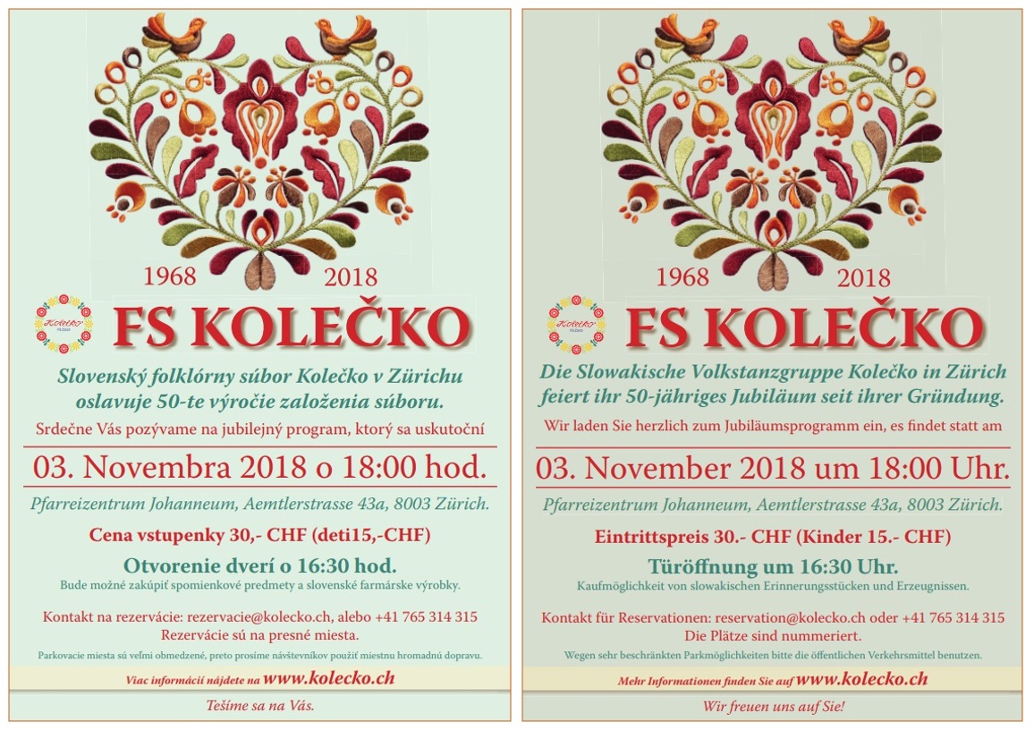 FS KOLEKO 2018 Zrich - 50. vroie zaloenia sboru
