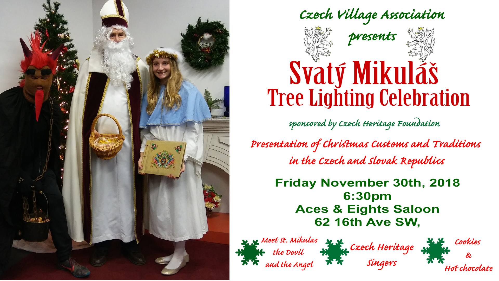 Svaty Mikulas Celebration and Tree Lighting 2018 Cedar Rapids