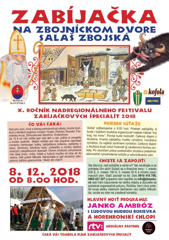 Zabjaka na Zbojnckom dvore 2018 sal Zbojsk - 10. ronk nadregionlych majstrovstiev v zabjake