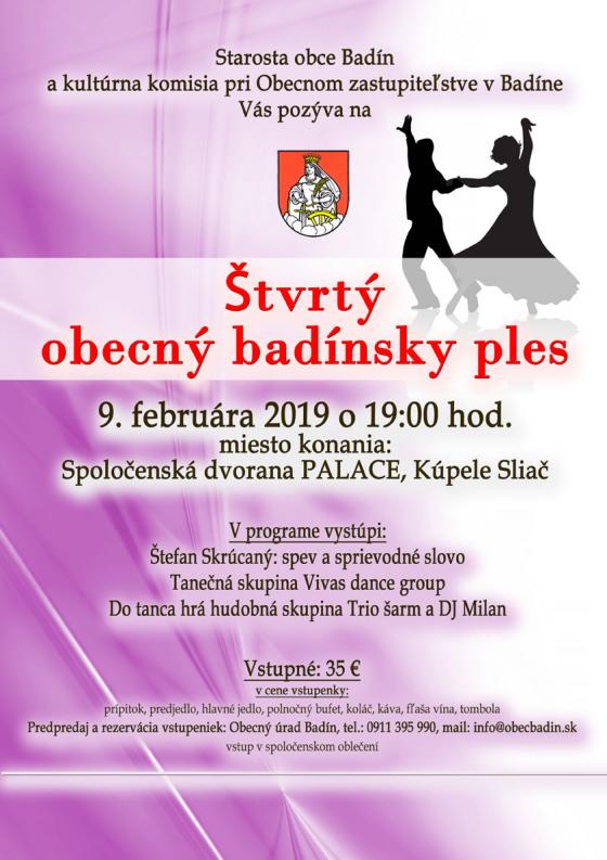 tvrt obecn badnsky ples 2019 - u je vypredan!