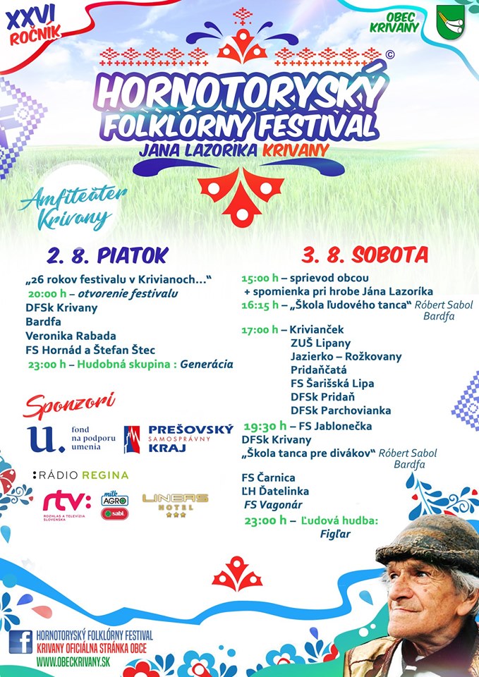 Hornotorysk folklrny festival Jna Lazorka Krivany 2019 - 26. ronk
