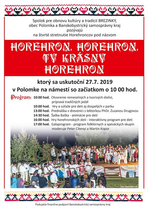Horehron, Horehron, ty krsny Horehron 2019 Polomka - 4. stretnutia Horehroncov  
