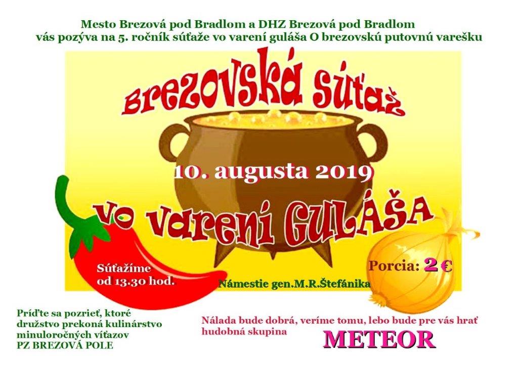 O brezovsk putovn vareku Brezov pod Bradlom 2019 - 5. ronk sae vo varen gula