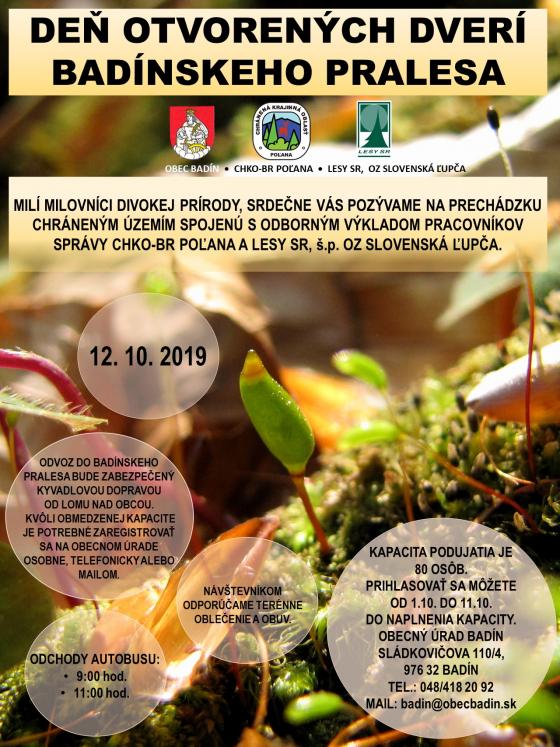 Deň otvorených dverí Badínskeho pralesa 2019