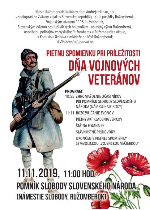 Pietna spomienka pri príležitosti Dňa vojnových veteránov 2019 Ružomberok