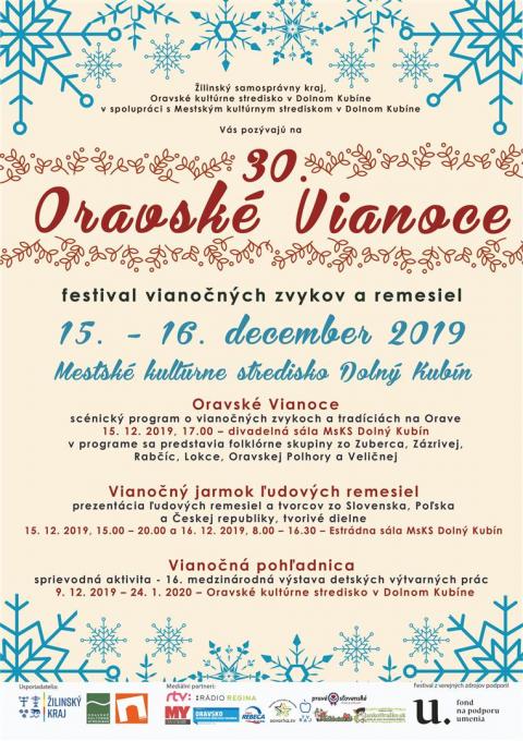 30. Oravsk Vianoce Doln Kubn 2019 - Scnick program vianonho zvykoslovia a remesiel od Ondreja do Vianoc
