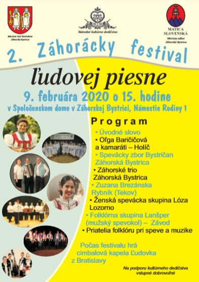 2. Záhorácky festival ľudovej piesne 2020 Záhorská Bystrica